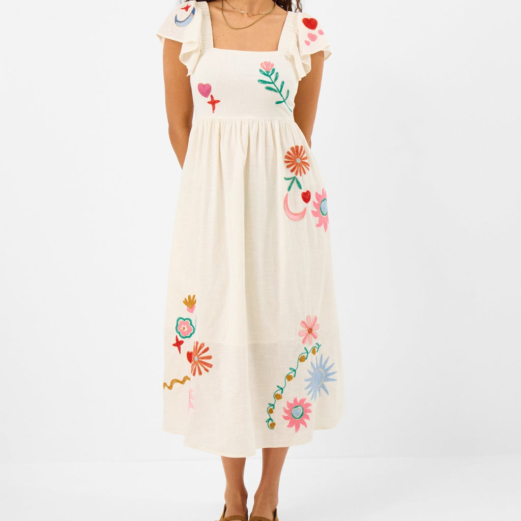 Floral Embroidered Midi Dress