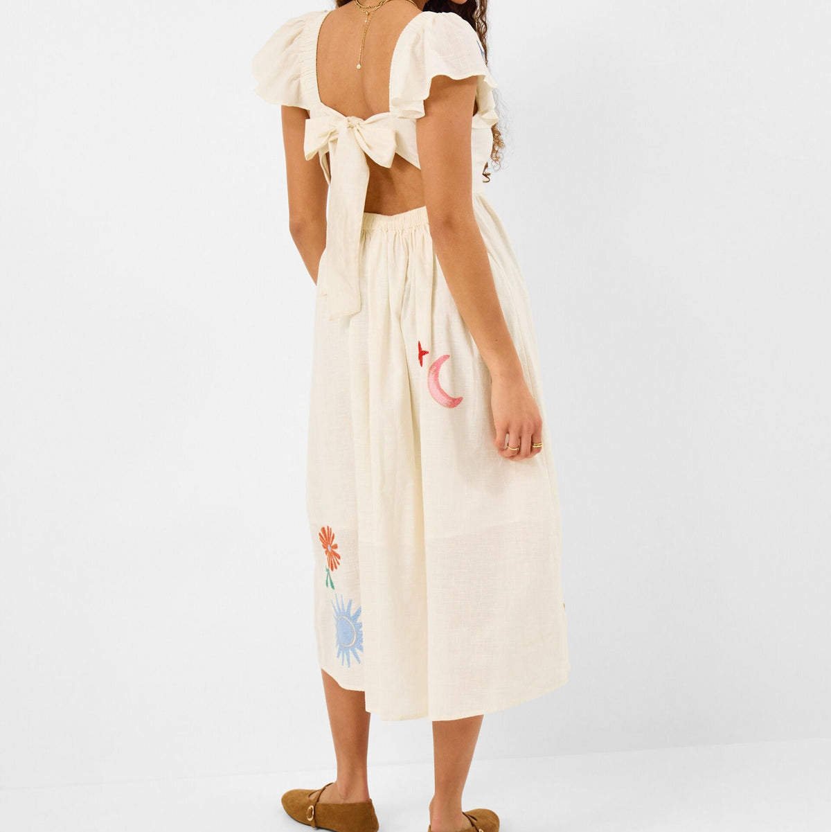 Floral Embroidered Midi Dress