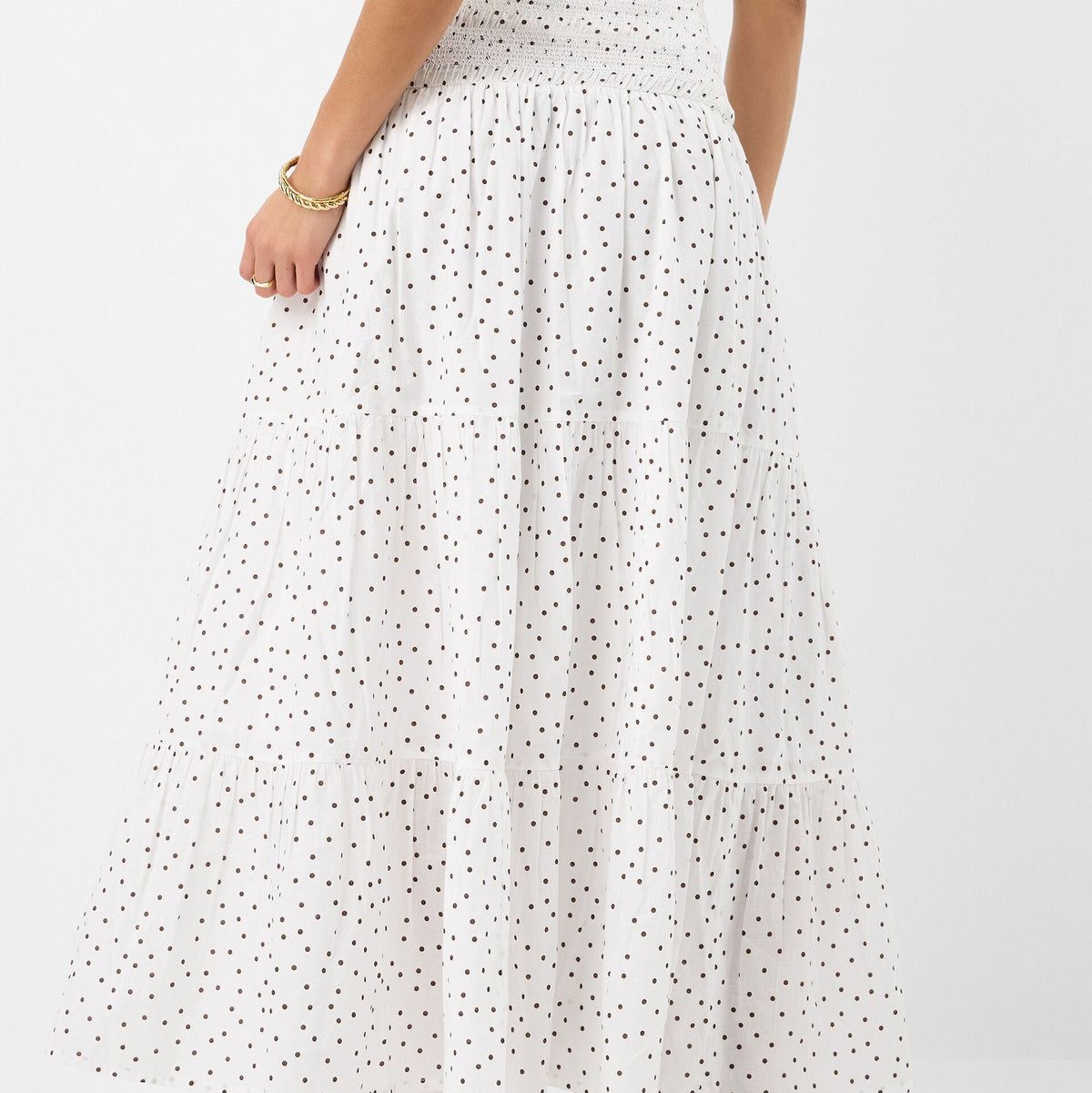 Polka Dot Tiered Maxi Skirt