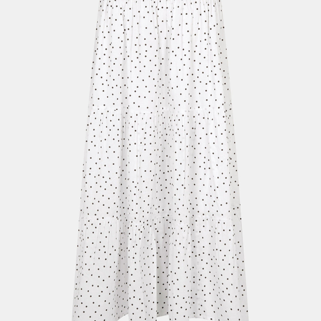Polka Dot Tiered Maxi Skirt