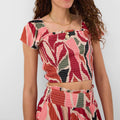Print Smocked Crop Top